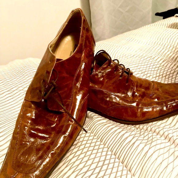 Brown Leather Italian Oxfords - Picture 1 of 4